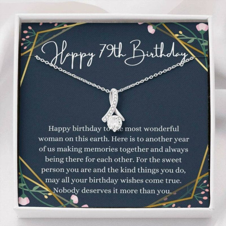 Grandmother Necklace, Mom Necklace, Happy 79th Birthday Necklace, Gift For 79th Birthday, 79 Years Old Birthday Woman