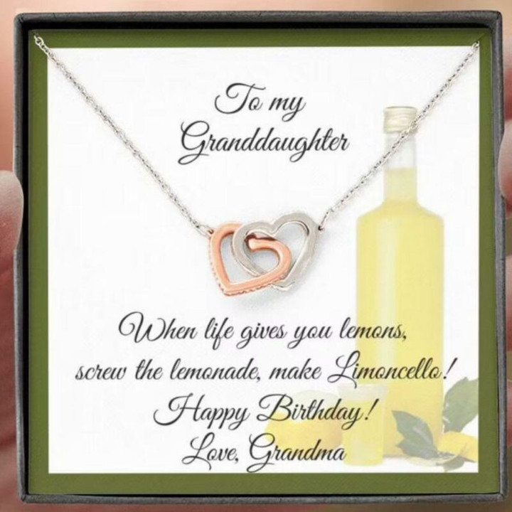 Granddaughter Necklace, To Granddaughter Necklace Gift  Happy Birthday Limoncello Card And Necklace