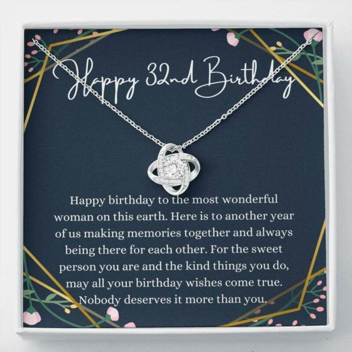 Wife Necklace, Friend Necklace, Happy 32nd Birthday Necklace, Gift For 32nd Birthday, 32 Years Old Birthday Girl
