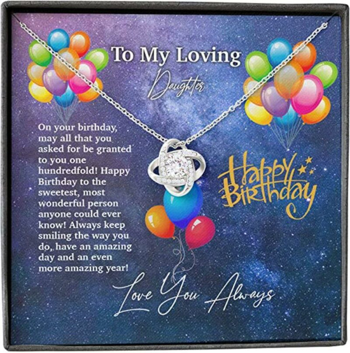 Daughter Necklace, Happy Birthday Daughther Necklace, Love Always Amazing Smile Sweet Wonderful