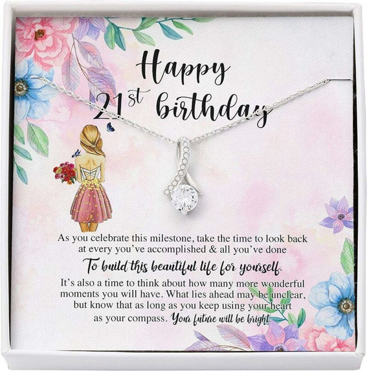 Daughter Necklace, Happy 21st Birthday Necklace, Mom / Dad Gifts