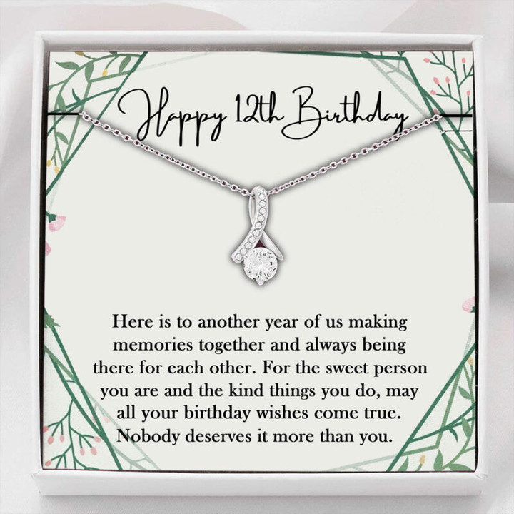 Daughter Necklace, Niece Necklace, Happy 12th Birthday Necklace, Gift For 12th Birthday, 12 Years Old Birthday Girl