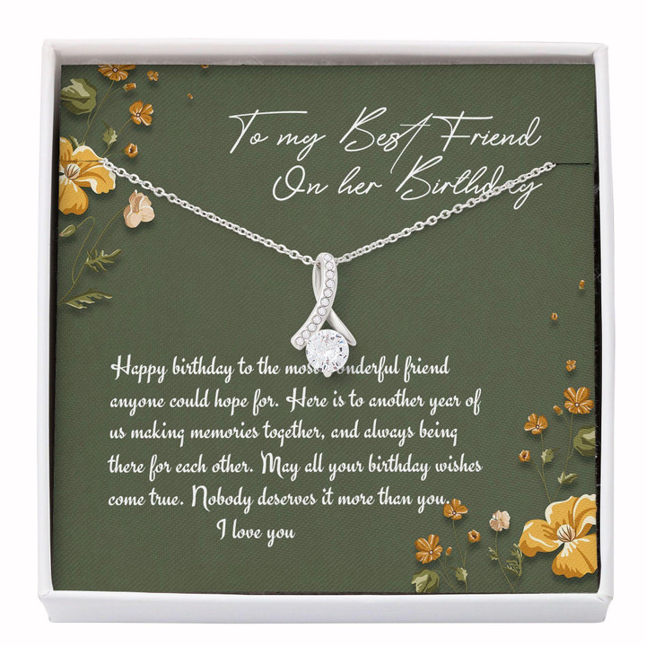 Friend Necklace, Friend Birthday Jewelry  Happy Birthday Best Friend Gift  Alluring Beauty Necklace