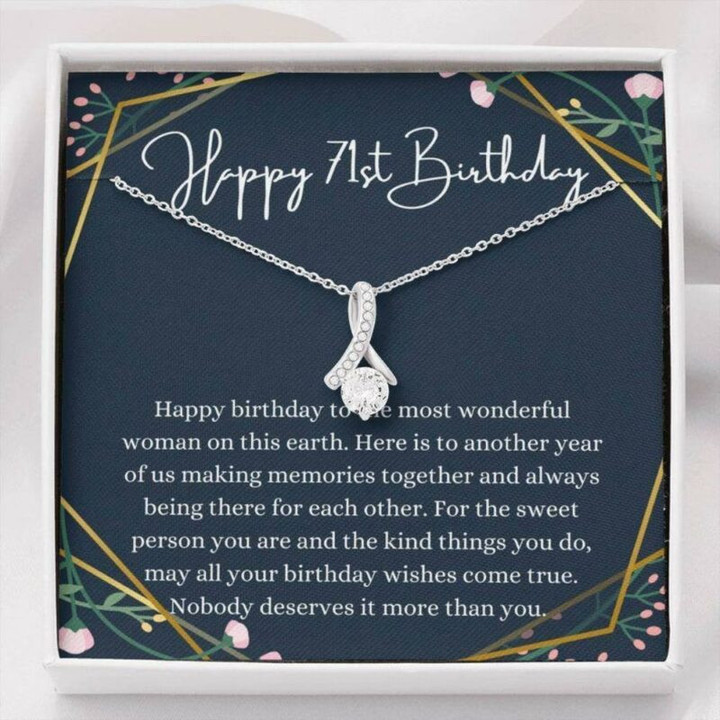 Grandmother Necklace, Mom Necklace, Happy 71st Birthday Necklace, Gift For 71st Birthday, 71 Years Old Birthday Woman