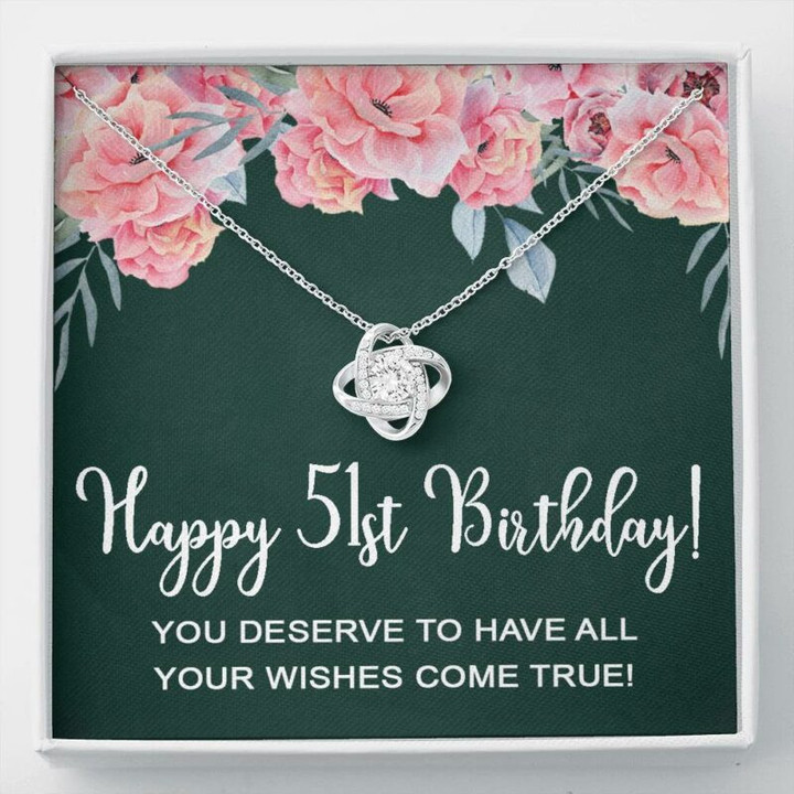 Mom Necklace, Happy 51st Birthday Necklace Gifts For Women, 51 Years Old Mom Necklace