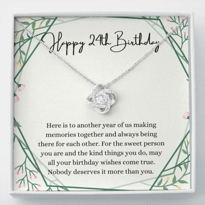 Girlfriend Necklace, Happy 24th Birthday Necklace, Gift For 24th Birthday, 24 Years Old Birthday Woman