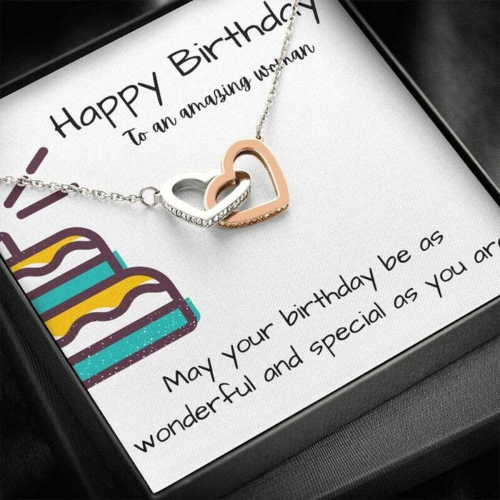 Wife Necklace, Mom Necklace, Happy Birthday To An Amazing Woman Necklace Gift