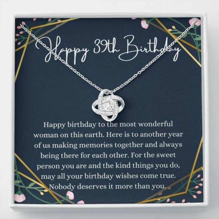 Wife Necklace, Friend Necklace, Happy 39th Birthday Necklace, Gift For 39th Birthday, 39 Years Old Birthday Woman