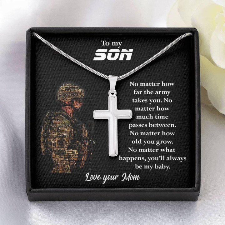 Son Necklace, Birthday Gift For Army Son, Present From Mom Gift On 4th July, Son In Military Necklace, Son Gift