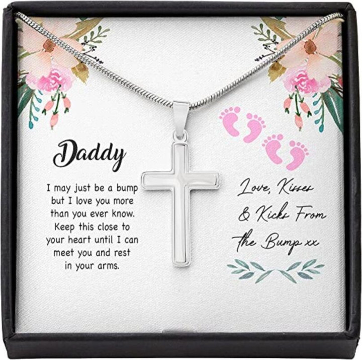 Husband Necklace gift, Dad Necklace, New 1st First Daddy Bump Kiss Kick Love Necklace Gift