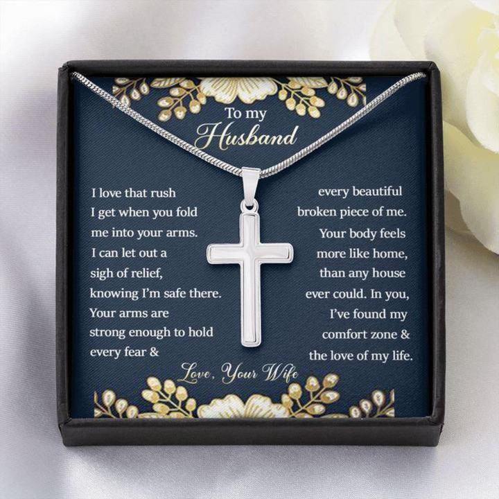 Husband Necklace gift, Cross Necklace Gift To Husband  The Rush  Husband Faithful Cross Necklace