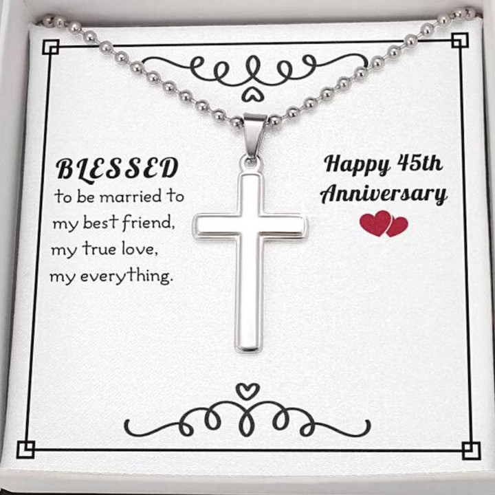 Husband Necklace gift, To My Husband Necklace gift Gift  Blessed 45th Anniversary Necklace