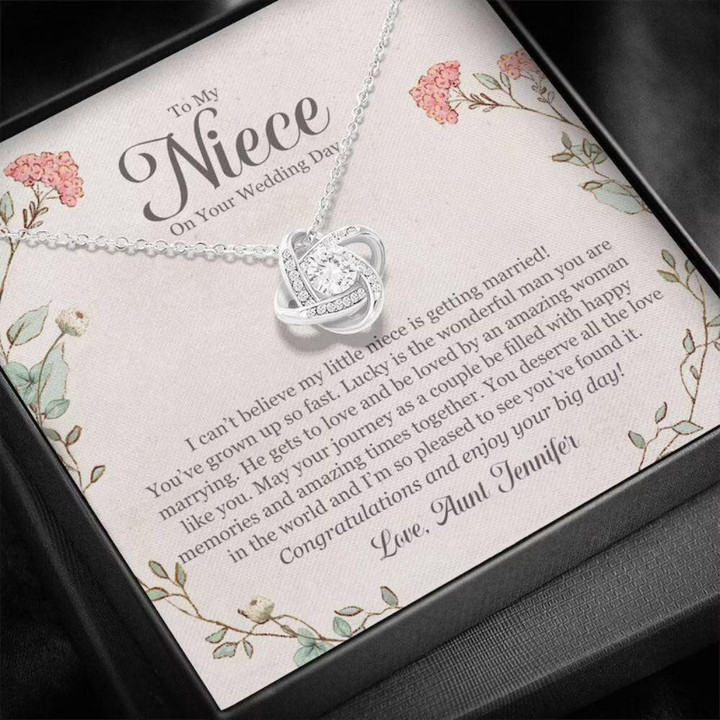 Niece Gift Necklace, Personalized Necklace To My Niece On Your Wedding Day Gift  Gift From Auntie Custom Name