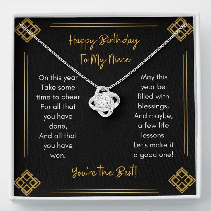 
Niece Gift Necklace, Birthday Necklace To My Niece- Gift Necklace Message Card  To My Niece Happy Birthday Cheer