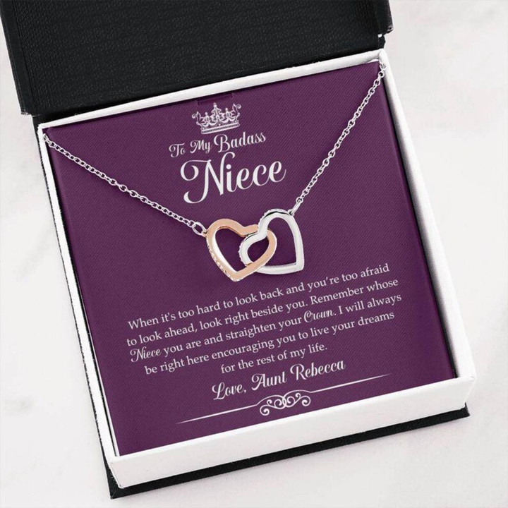 Niece Gift Necklace, Personalized Necklace My Badass Niece Niece Gift From Aunt, Graduation Gifts Custom Name