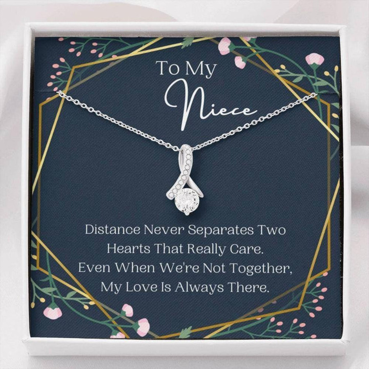 Niece Gift Necklace, To My Niece Gift Necklace, Distance Never Separates, Present For Niece