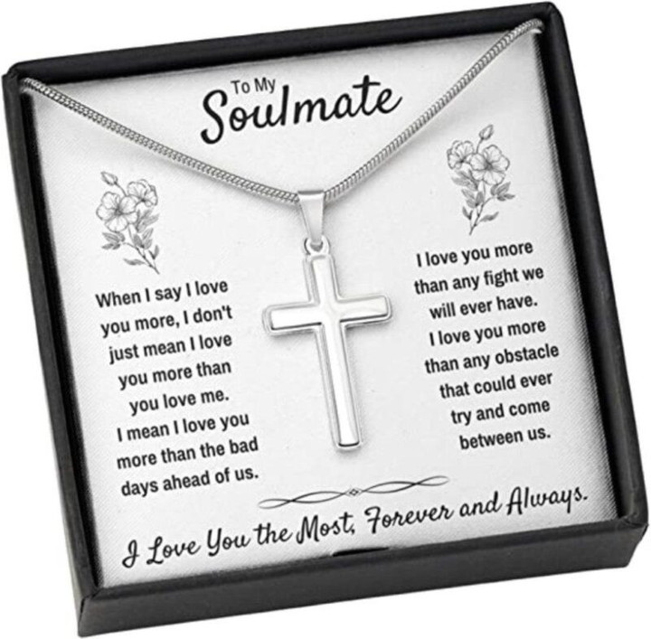 Girlfriend Necklace, Wife Necklace gift, To My Soulmate I Love You The Most Artisan Necklace