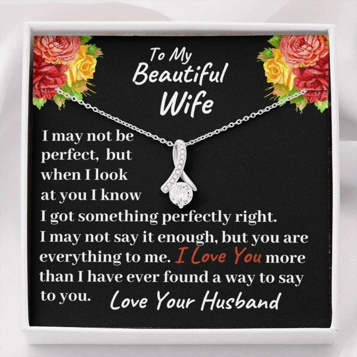 Wife Necklace gift, To My Beautiful Wife Necklace gift Anniversary Necklace Gift, Birthday Gift Sentimental Gift