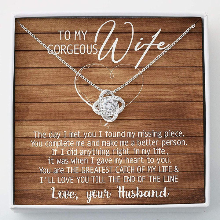 Wife Necklace gift  To My Gorgeous Wife Necklace gift  Love Knots