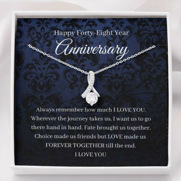 Wife Necklace gift, 48th Wedding Anniversary Necklace Gift For Wife Home Improvement Forty Eightieth 48 Year