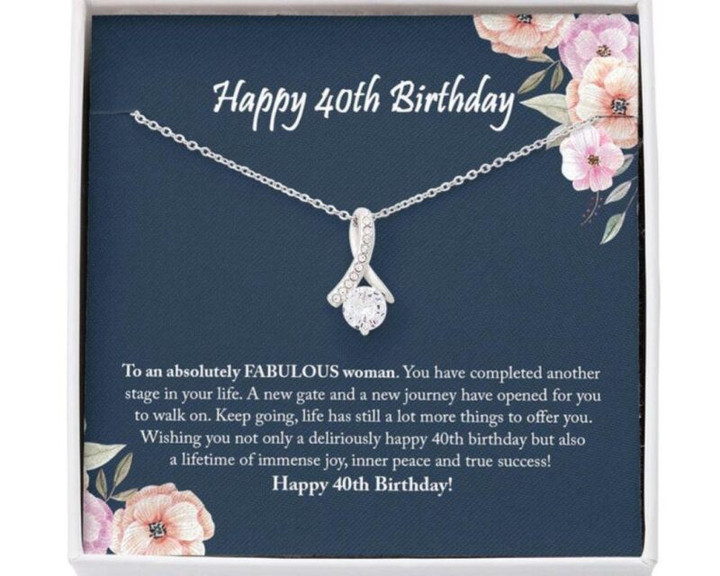 Wife Necklace gift, 40th Birthday Necklace Gifts For Women, 40 Years Old Woman, 40 And Fabulous