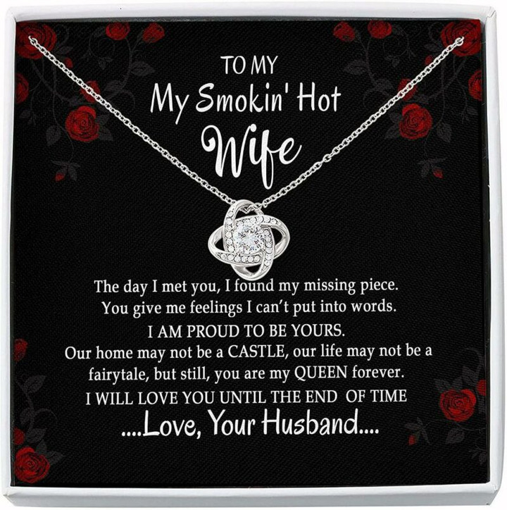 Wife Necklace gift, Necklace For Wife  To My Smokin Hot Wife My Missing Piece Gift From Husband