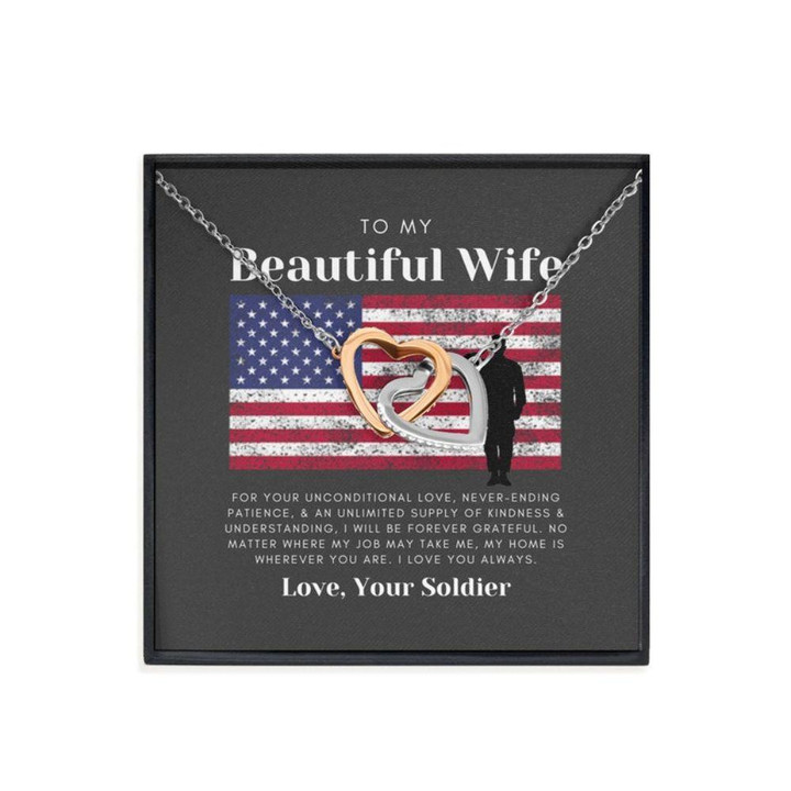 Wife Necklace gift, Army Wife Gift, Military Wife Necklace gift, Gift For Army Wife, Army Christmas Jewelry Gift For Wife