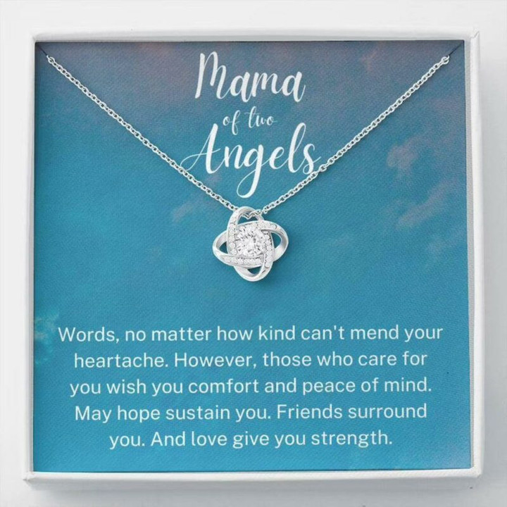 Mama Of Two Angels Necklace, Twin Miscarriage Gift, Loss Of Twins