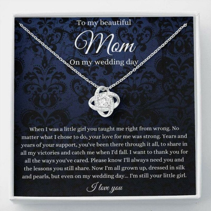 Mom Necklace Gift, To Mom On My Wedding Day Gift, Mother Of The Bride Gift From Daughter Wedding