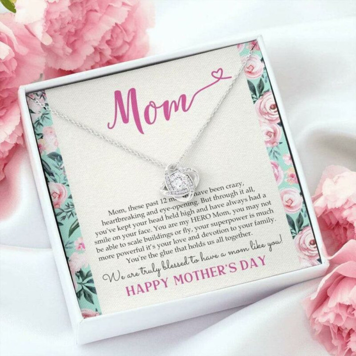 Mom Necklace Gift, Necklace Gift For Mom For Mothers Day  Mom You Are My Hero, Present For Mom