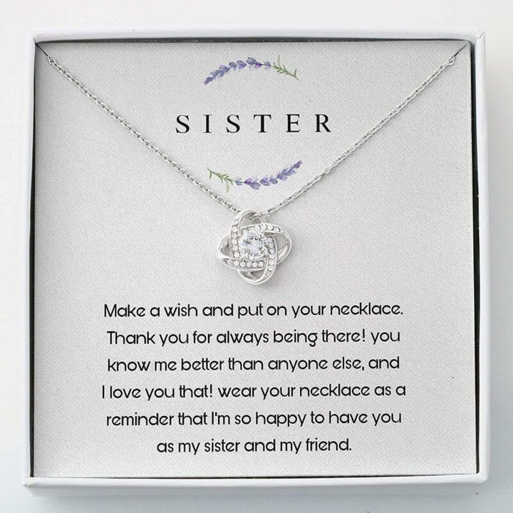Sister Necklace Gift, Love Knots Necklace  Sister Necklace Gift My Sister And My Friend