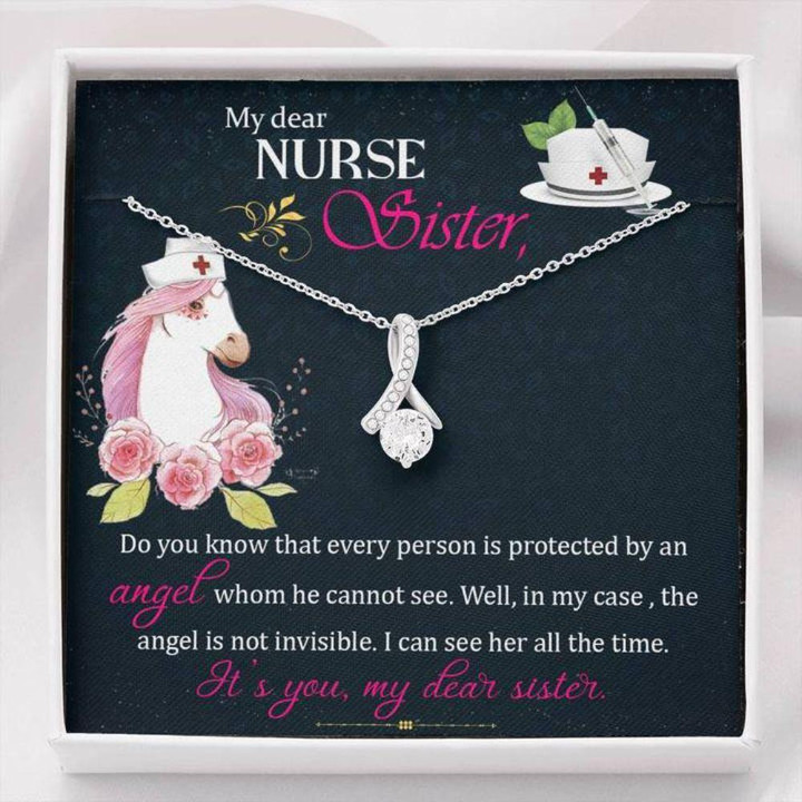 Sister Necklace Gift  Gift To Sister  Gift Necklace With Message Card To My Nurse Sister The