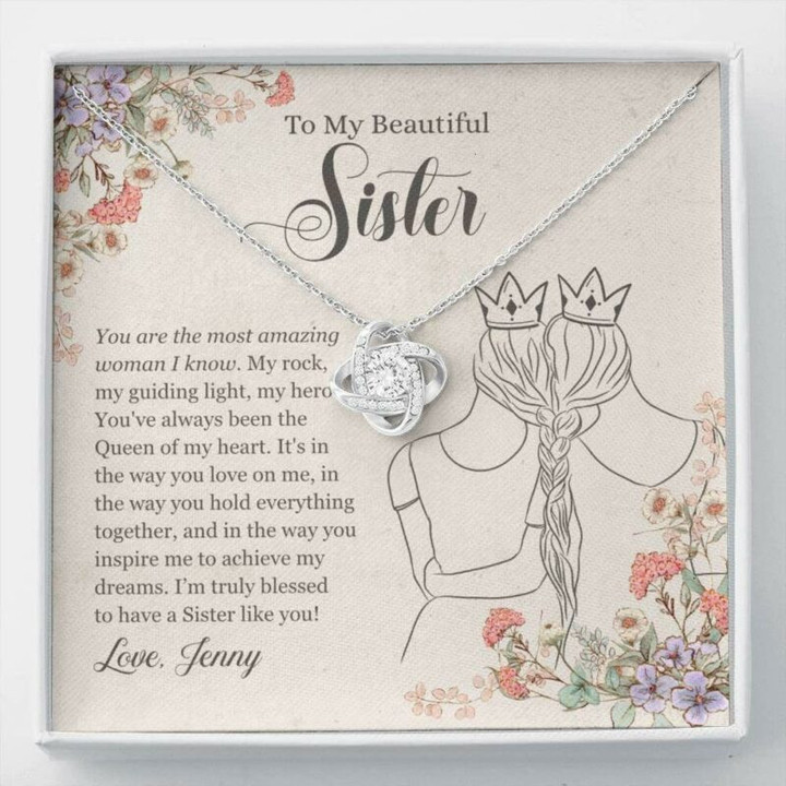 Sister Necklace Gift, Personalized Necklace To My Beautiful Sister  Gift For Big Sister Little Sister