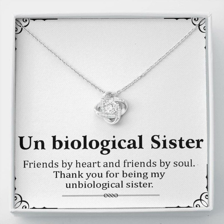 Sister Necklace Gift, To my unbiological sister gift  friendship knot necklace gift  gift for bffs