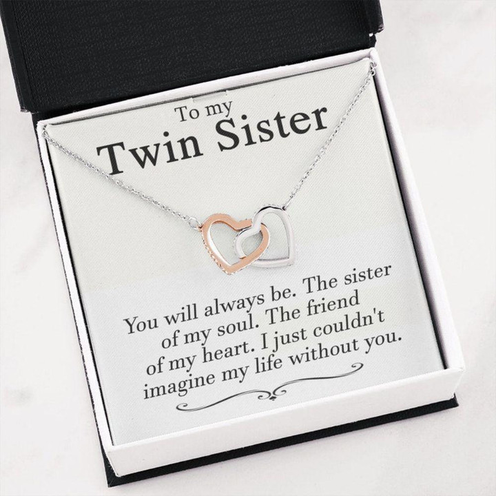 Sister Necklace Gift, Valentines Day Gifts For Twins Necklace, Gift For Sister, Birthday Necklace Gift For Twin Sister