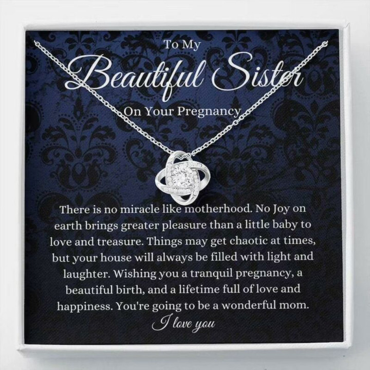 Sister Necklace Gift, Sister Pregnancy Necklace, Gift For Mom To Be, Expecting Mom