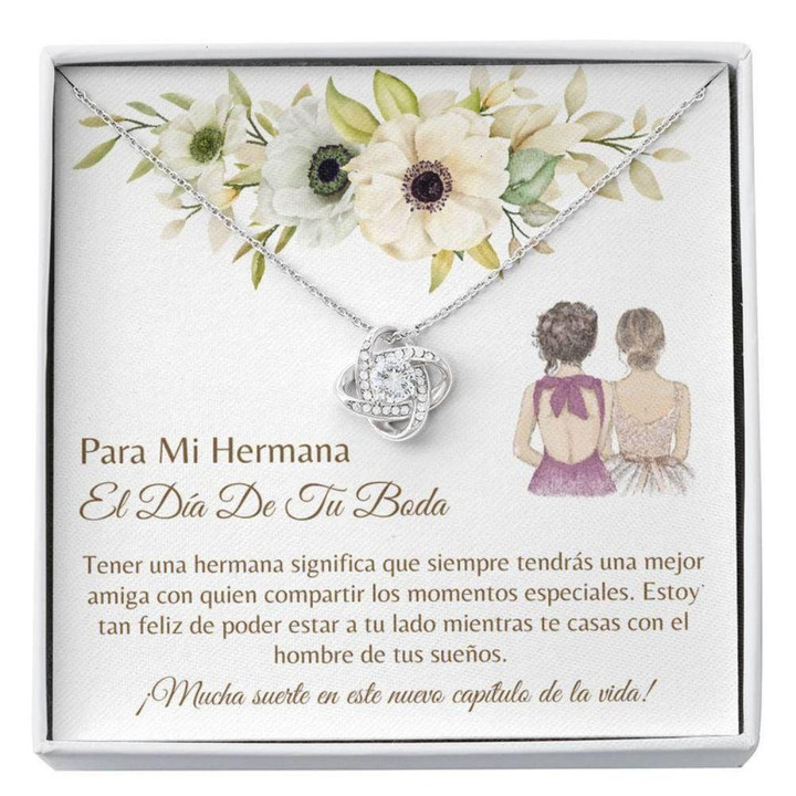 Sister Necklace Gift, Regalo Hermana Boda  Latina Sister Bride Gift  Spanish Bride Card  Bride Wedding Necklace Gift