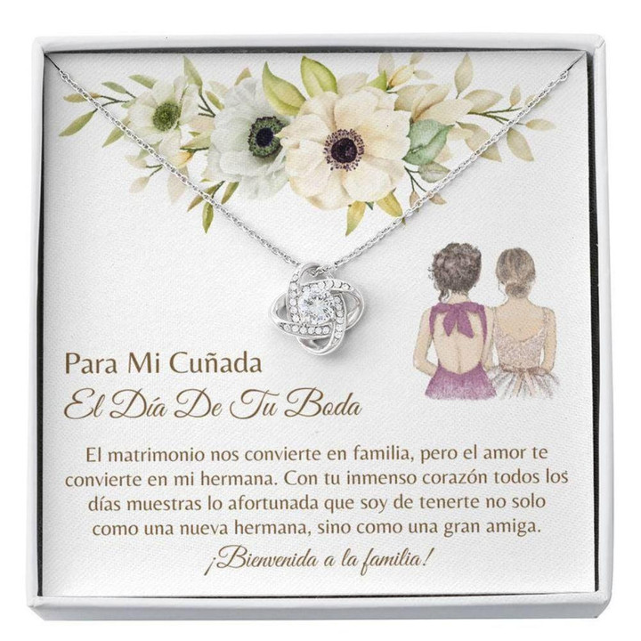 Sister Necklace Gift, Cunada Regalo Boda  Latina Sister In Law  Carta Cunada Boda  Spanish Wedding Gift  Wedding Necklace