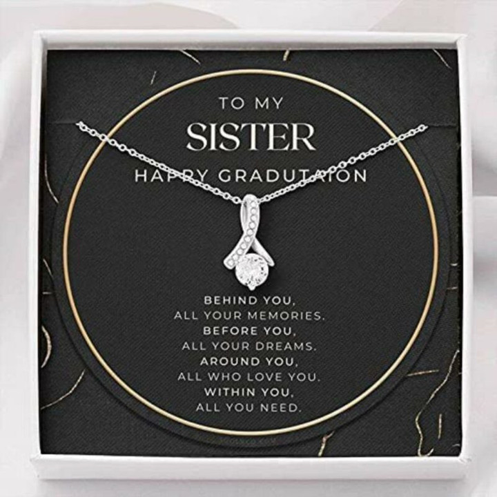 Sister Necklace Gift, To My Sister Necklace Gift Graduation Gift  Within You All You Need Necklace