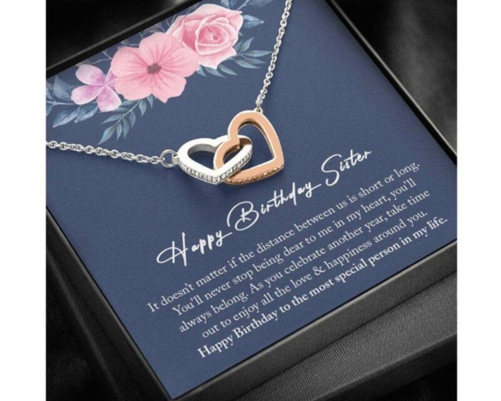 Sister Necklace Gift, Gift For Sister Best Friend BFF Soul Sister, Long Distance Gift Necklace