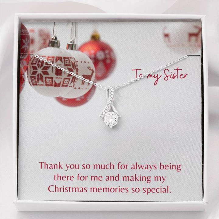Sister Necklace Gift  Gift To Sister  Gift Necklace With Message Card Sister Holiday Red The