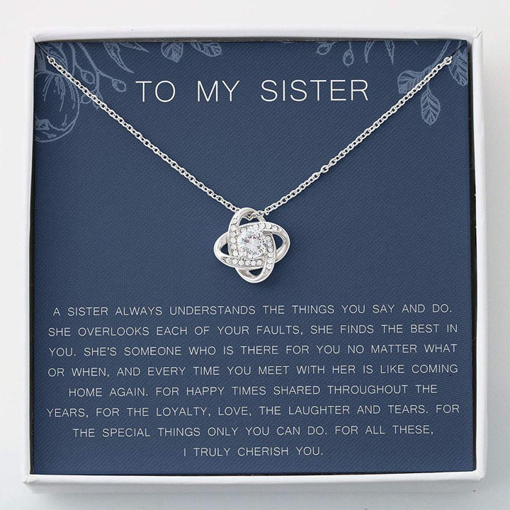Sister Necklace Gift  Gift For Sister  Love Knots  Necklace With Gift Box For Birthday Christmas