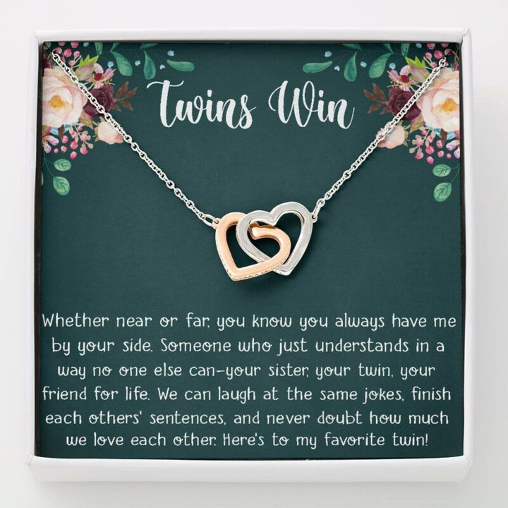 Sister Necklace Gift, My twin gift necklace for twin sister, twin girl, show your twin love