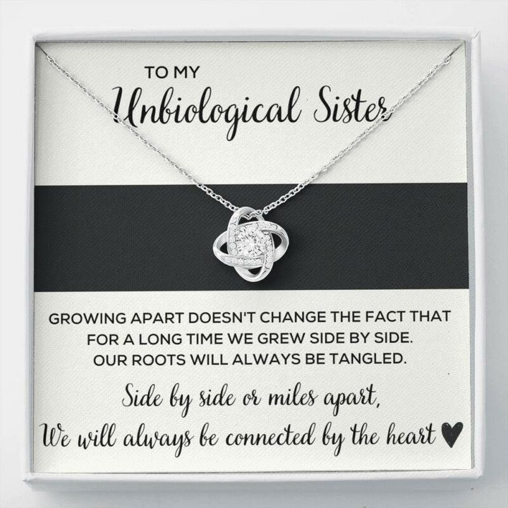 Sister Necklace Gift, To My Unbiological Sister Tangled Love Knot Necklace Gift