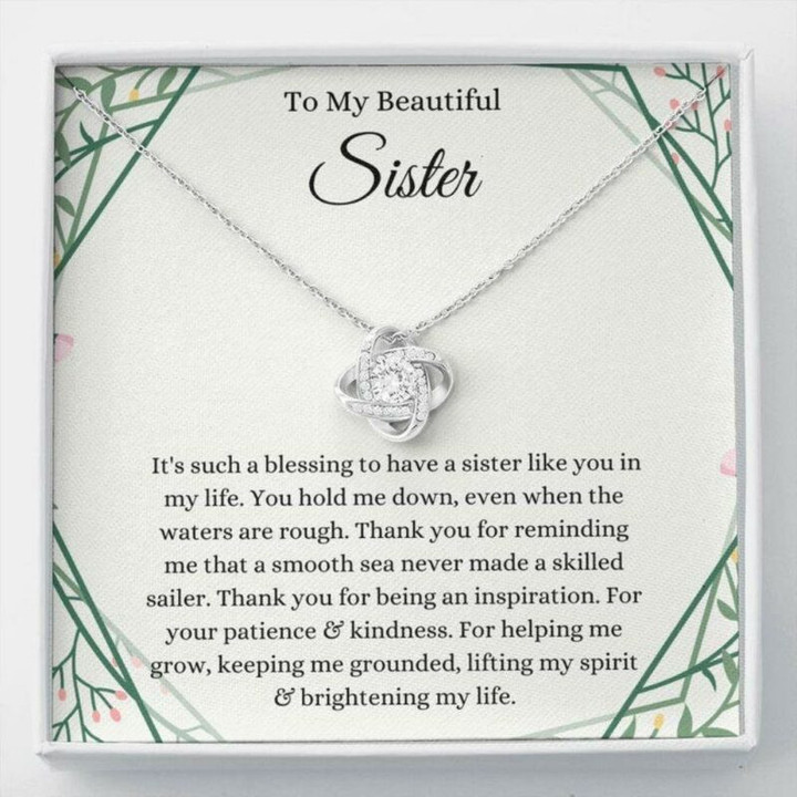 Sister Necklace Gift, To My Beautiful Sister Necklace Gift, Birthday Christmas Gift For Little Sister Big Sister