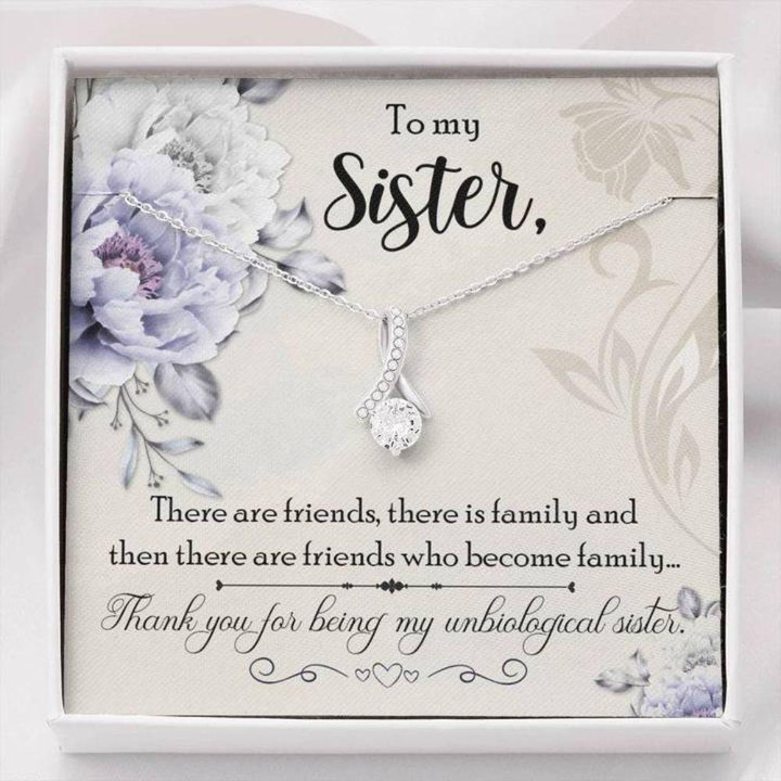 Sister Necklace Gift  Gift To Sister  Gift Necklace With Message Card To My Unbiological Sister