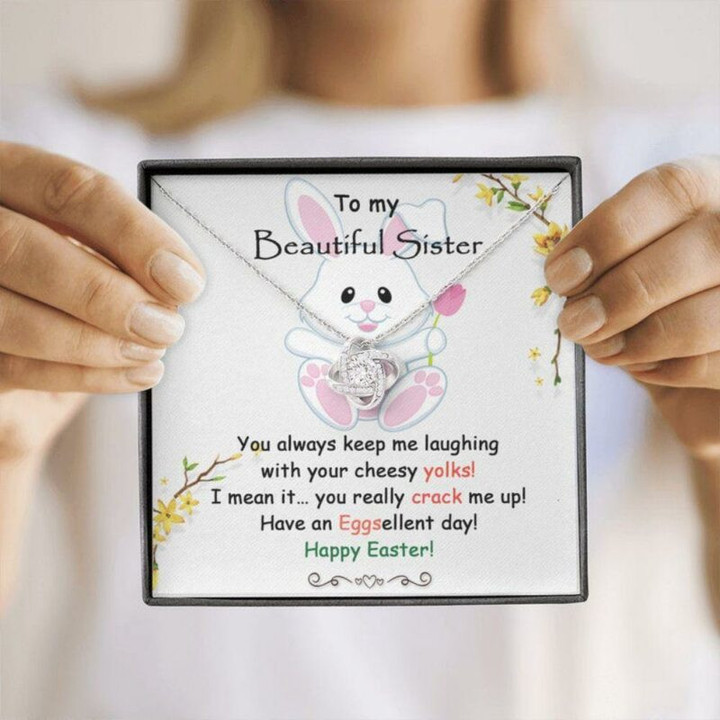 Sister Necklace Gift, Happy Easter Day To My Sister Necklace Gift, Easter Gifts For Sister, Best Friend