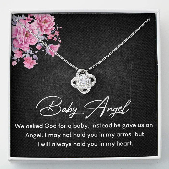 Memorial Necklace, Loss Of Baby Gift � Baby Angel In Loving Memory � Love Knots