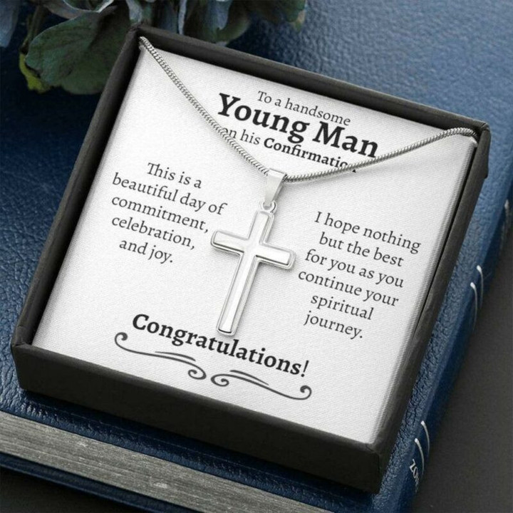 Son Graduation Necklace Gift, Confirmation Necklace Gift For Boy, Gift From Sponsor, Catholic Confirmation Gift For Boy