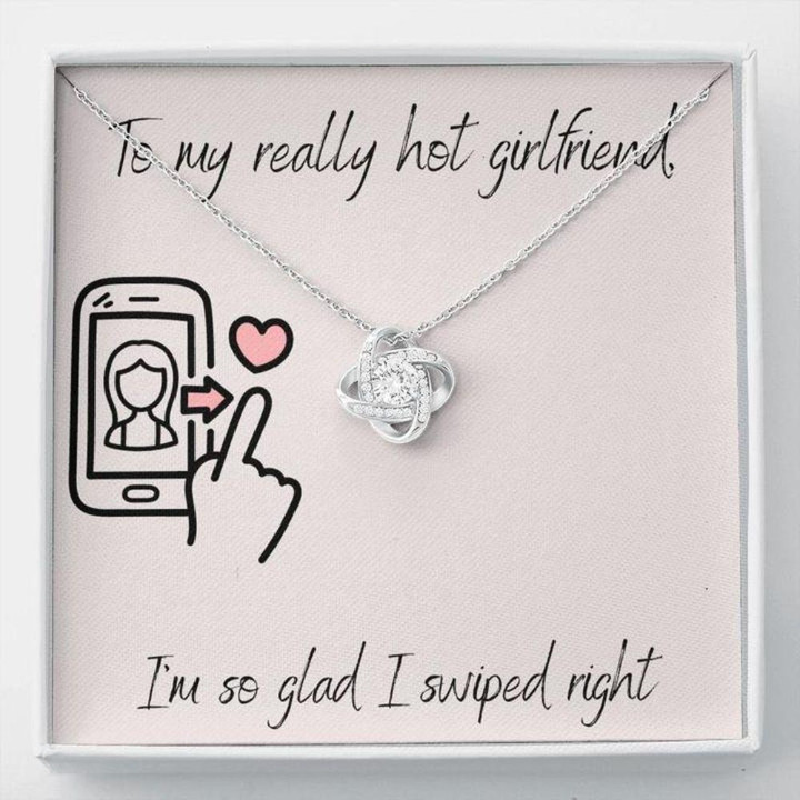 Girlfriend Necklace Gift, Gift Necklace Message Card To Girlfriend Valentine�s Swiped Right Stronger Together